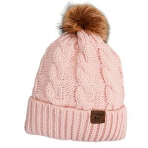 Pink Pom Pom Knit Beanie